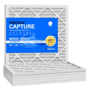 Pleated Air Filter, AC Furnace Air Filter, 20x20x1 MERV 8 11 13，2Pack，4 Pack，6Pack